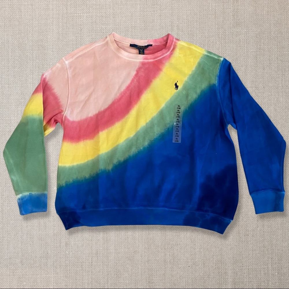 Polo Ralph Lauren Tie Dye Sweatshirt - kids’ 16 or women’s XS. NEW